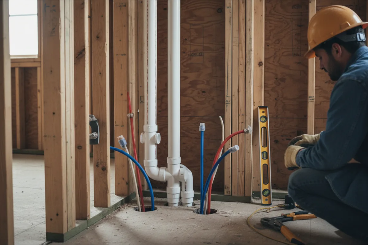 Drain and supply rough-in during Leak Detection in Cicero